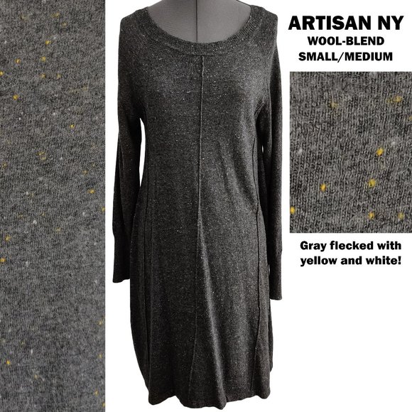 Artisan Ny Dresses & Skirts - ARTISAN NY Woolen Dress Flecked Speckled Gray M